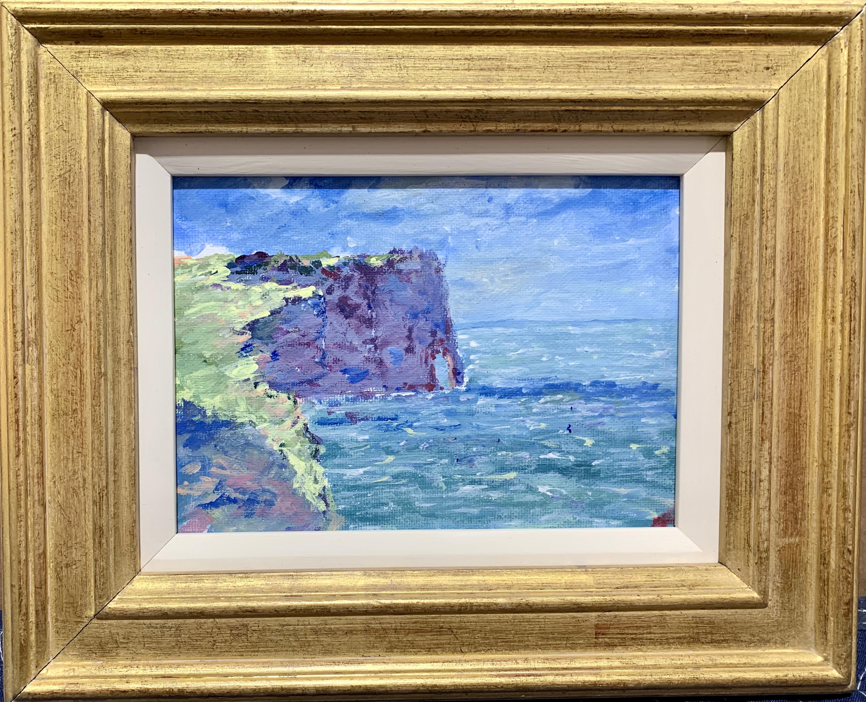 Charles Bertie Hall Landscape Painting - American Impressionist Coastal landscape with cliffs by the sea.