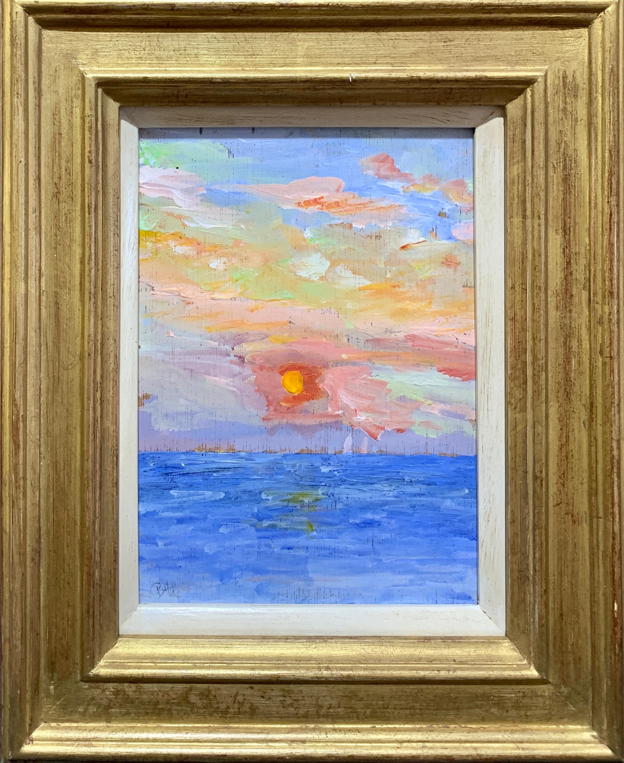 Charles Bertie Hall Figurative Painting - American Impressionist Coastal Sunset from the East Cost of America.