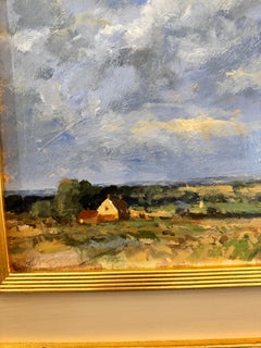 English Impressionist landscape with Cottage, English landscape rural Norfolk