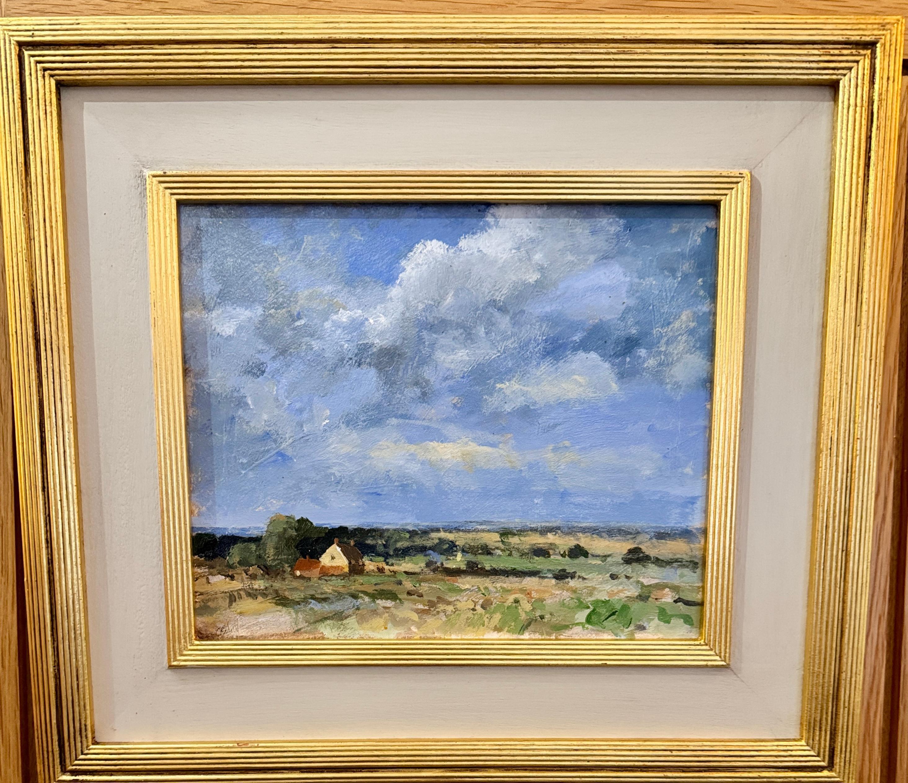 English Impressionist landscape with Cottage, English landscape rural Norfolk