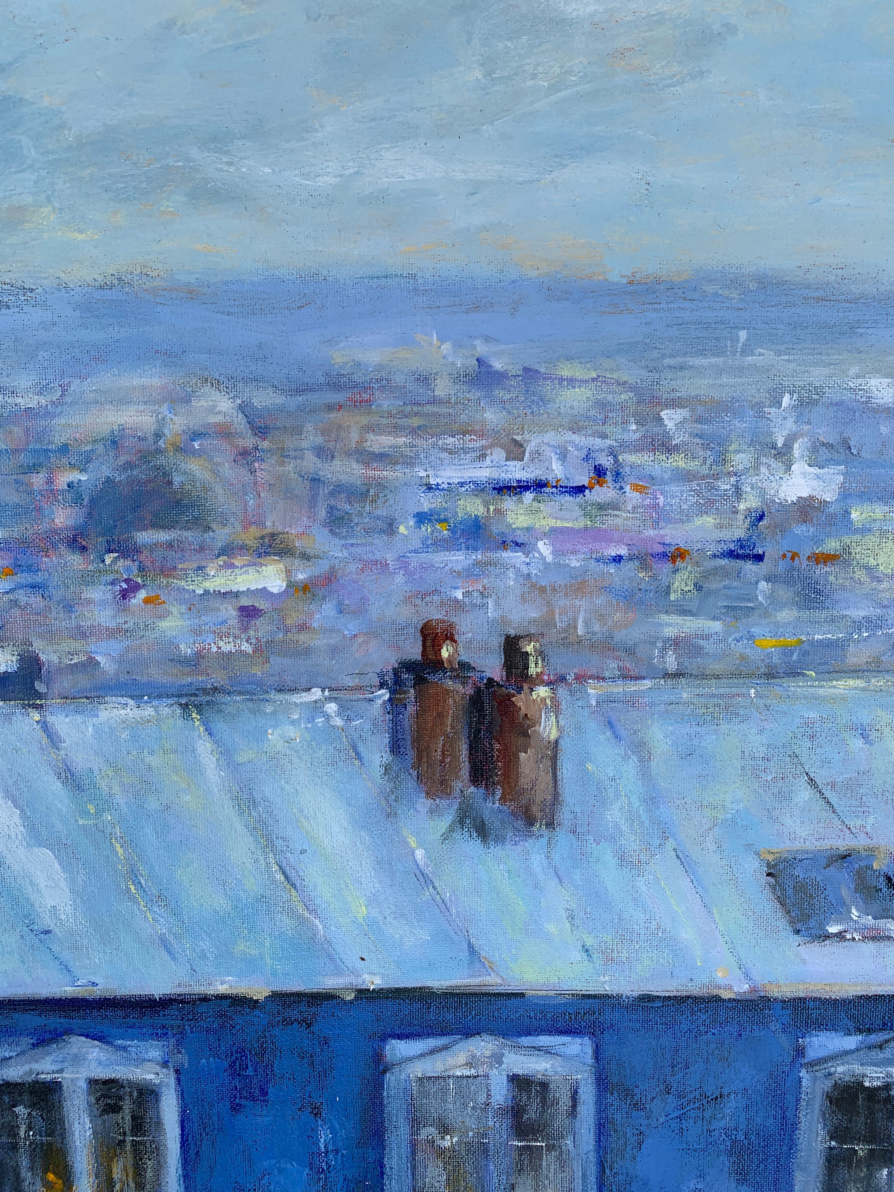 French Impressionist view of Paris from a roof top, Montmartre  1