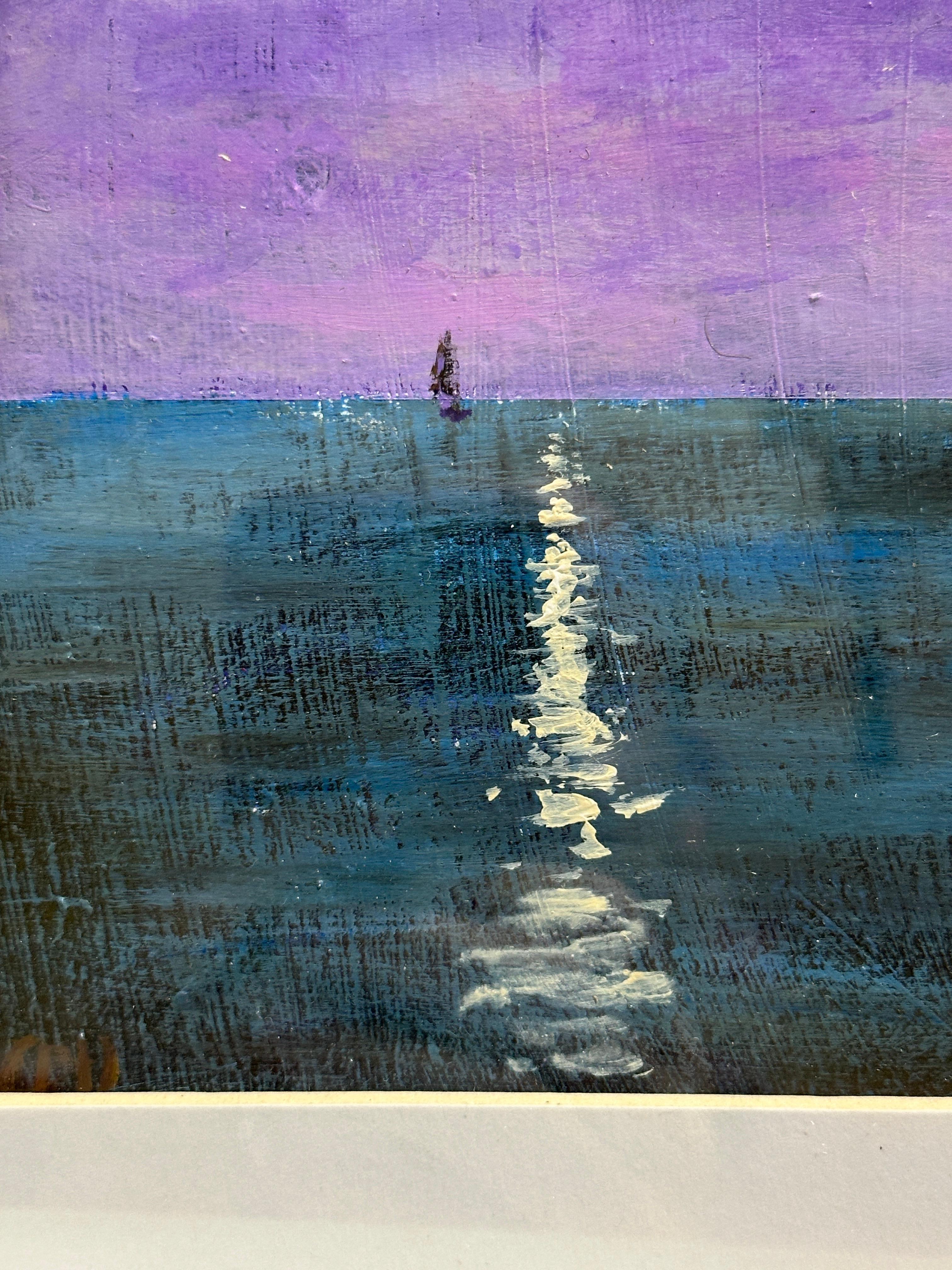 Charles Bertie Hall (anglo-amerikanisch, 20./21. Jahrhundert)
Mondbeschienene Meereslandschaft mit Segelbooten
Öl auf Karton, signiert, aus dem Atelier des Künstlers
Präsentiert in einem neuen handgefertigten englischen zeitgenössischen Rahmen
Diese