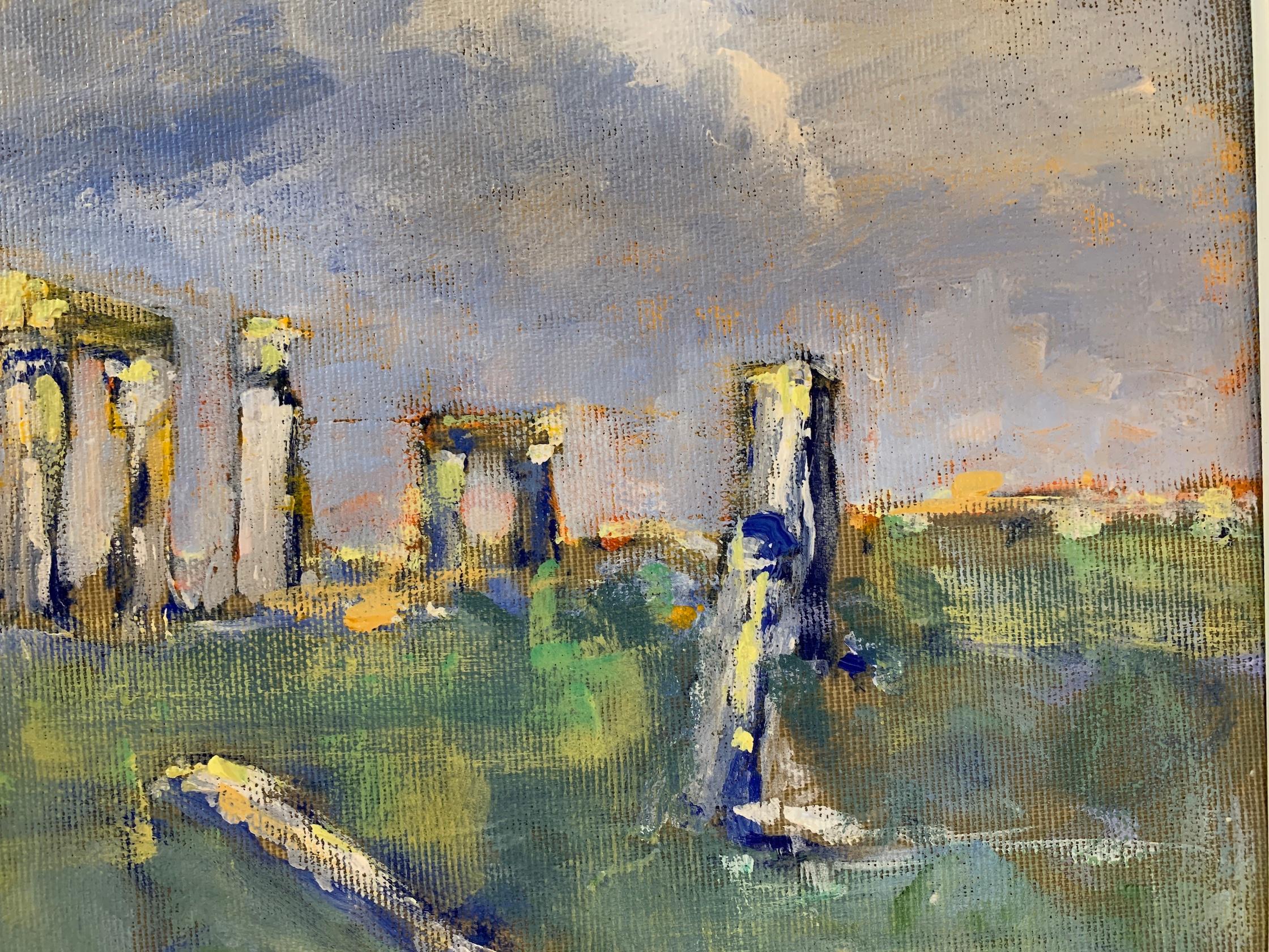  Impressionist Landscape oil of  the world famous Stone Henge in the UK For Sale 1
