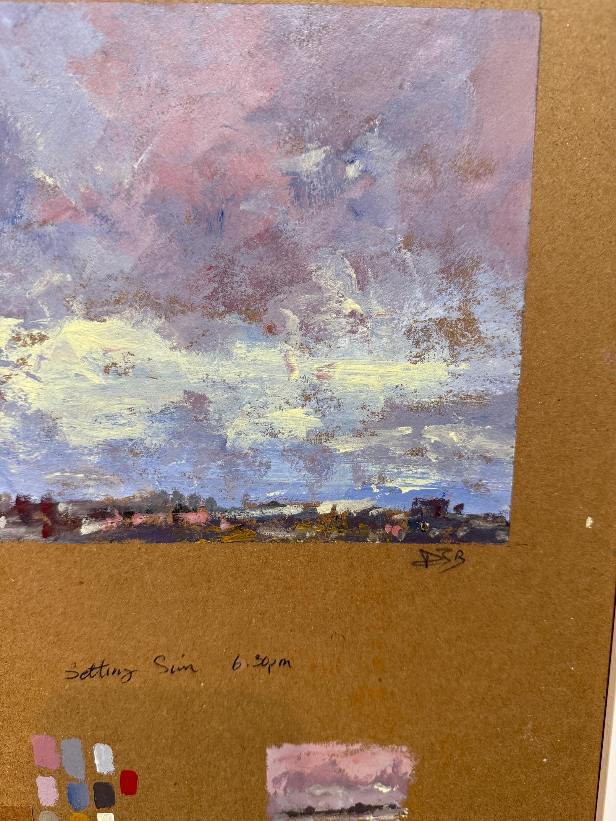 Impressionist Landscape oil Sketch of the Sky line of London 3