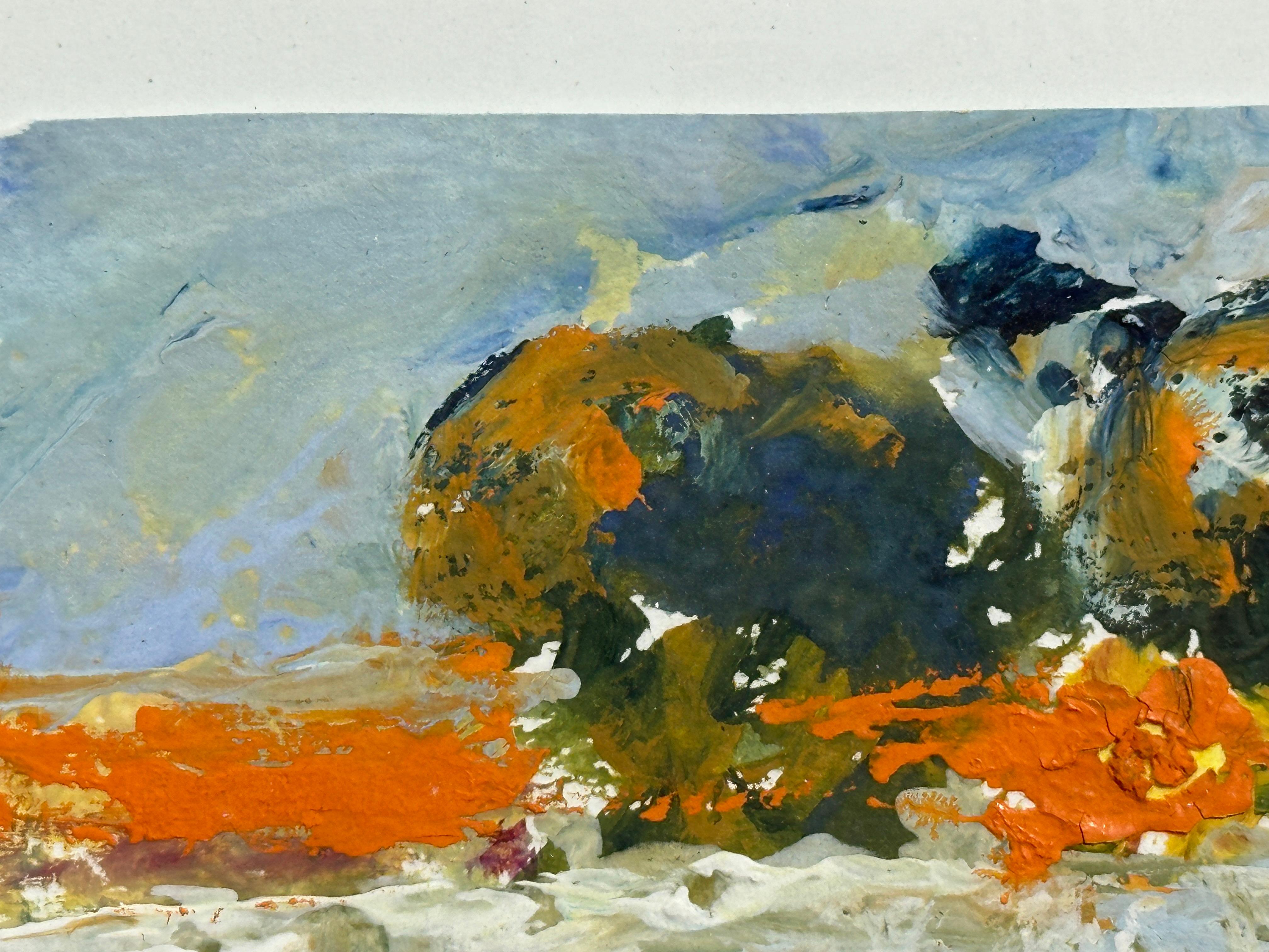 Impressionistische Landschaftsansichten von Feldern (Grau), Landscape Painting, von Charles Bertie Hall