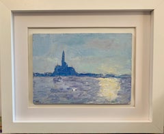 Impressionist oil sketch of Venice Italy, from the Grand Canal
