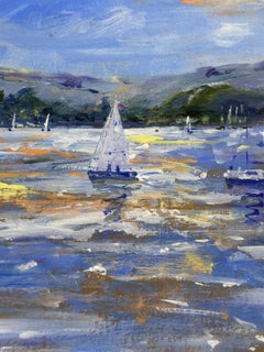Contempury Impressionist scene of sailing boats in the Long Island Sound