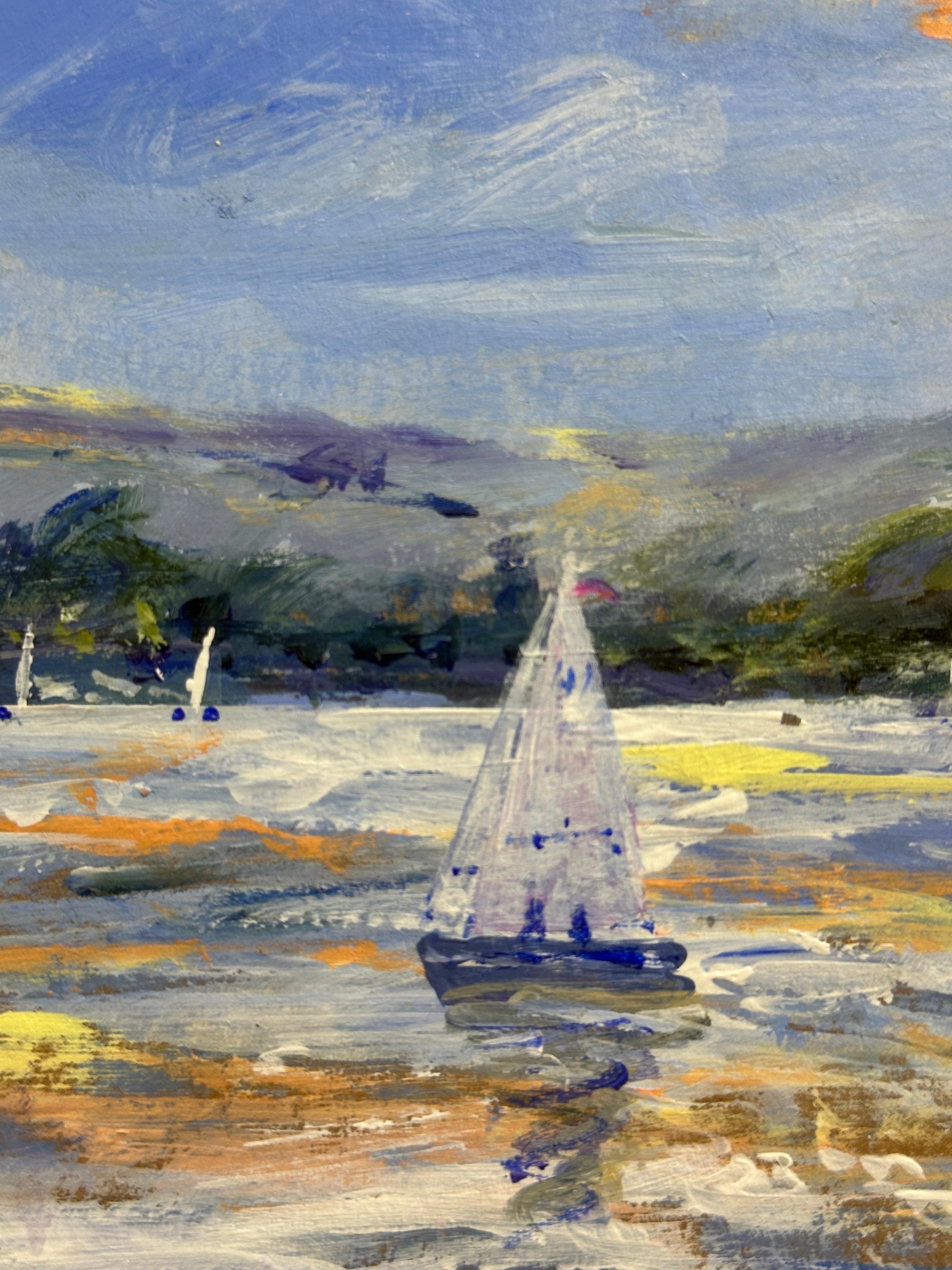 Charles Bertie Hall (Anglo-américain, 20e/21e siècle)
Naviguer dans la baie
Huile sur panneau, signée en bas à gauche, provenant de l'atelier de l'artiste.
Présentée dans un nouveau cadre contemporain anglais fait à la main.
Cette peinture côtière