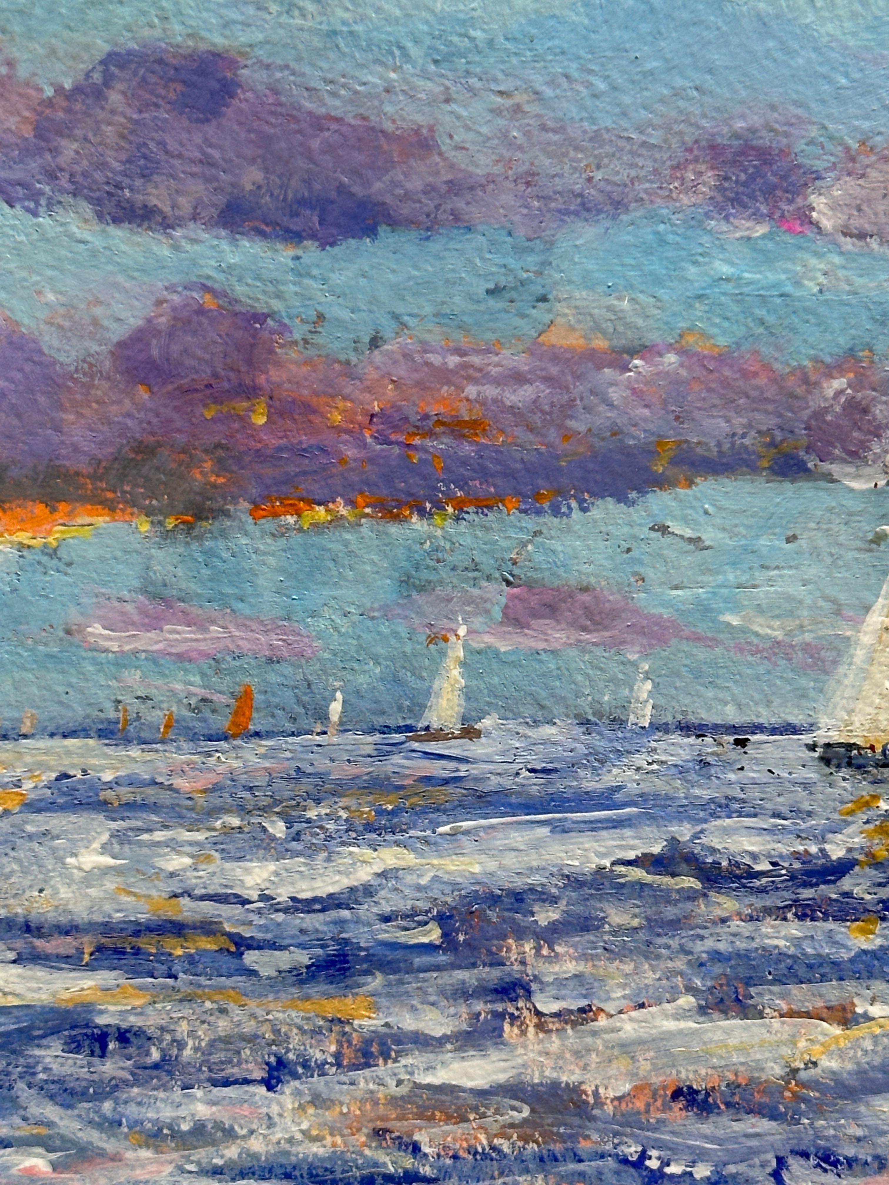 Scène impressionniste de navigation au large des côtes anglaises en vente 1