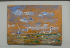 American Impressionist scene of yachts out racing