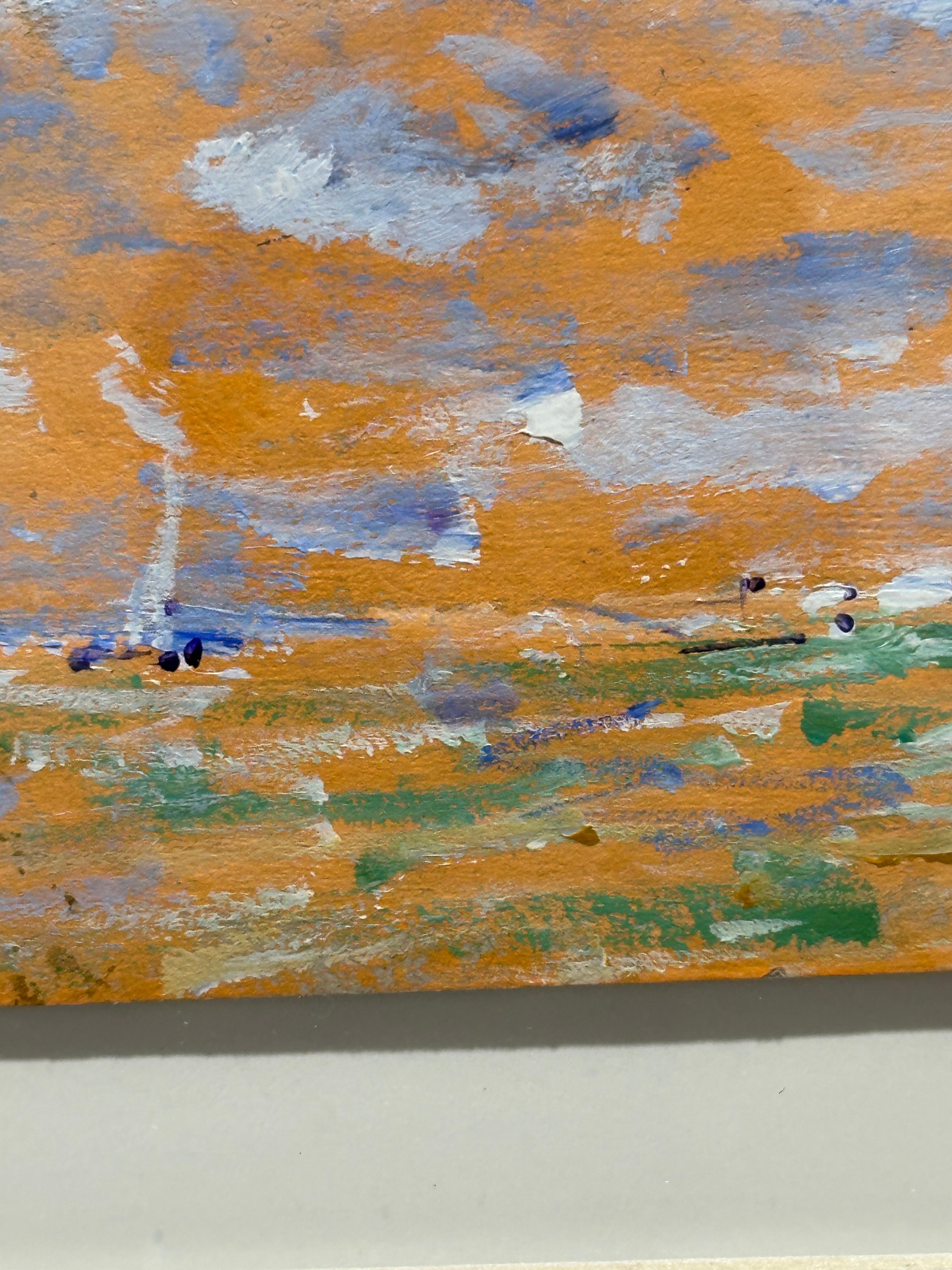 Scène impressionniste de voiliers en course - Gris Figurative Painting par Charles Bertie Hall