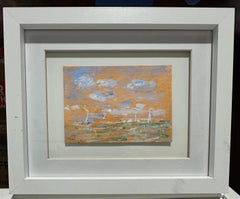 American Impressionist scene of yachts out racing