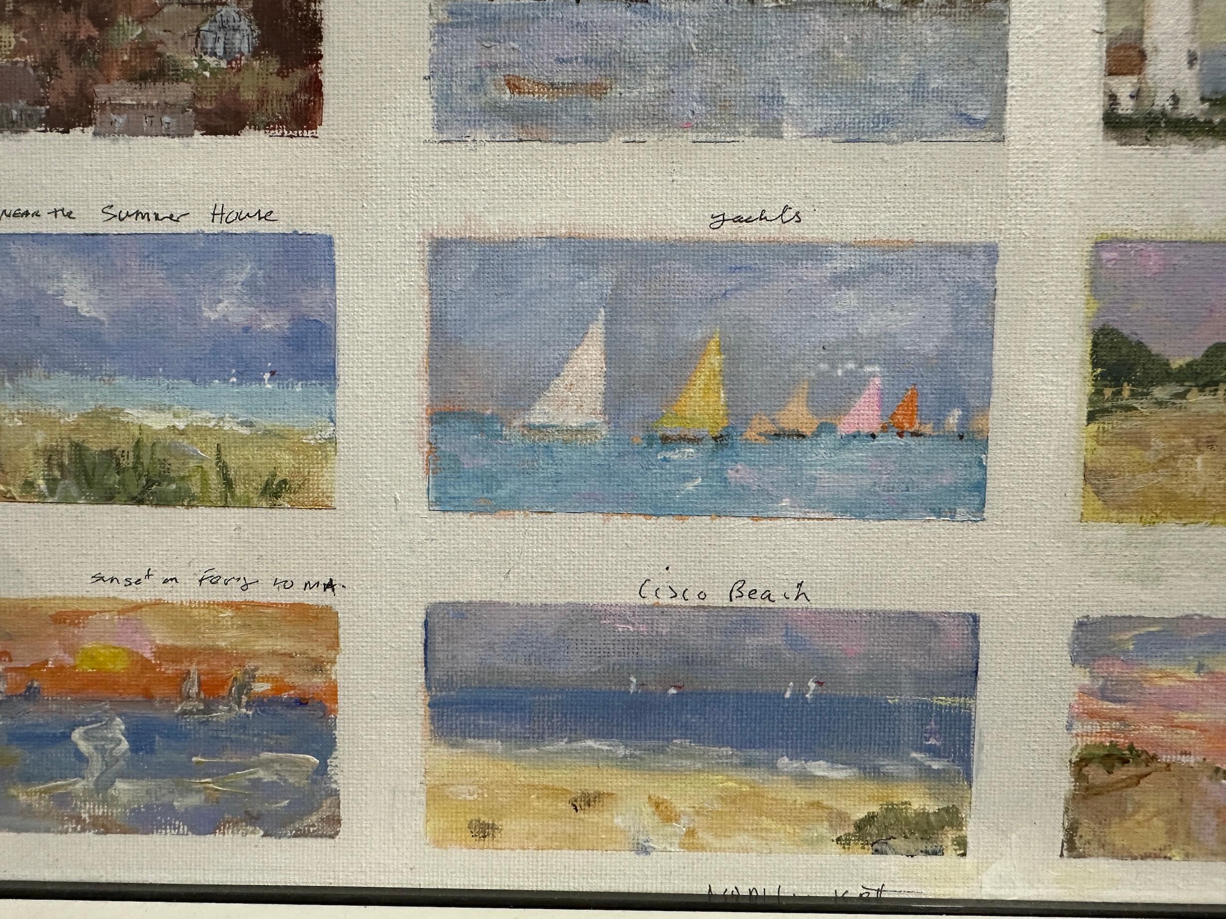 Scènes impressionnistes de navigation de plaisance et de Townes à Nantucket en vente 2