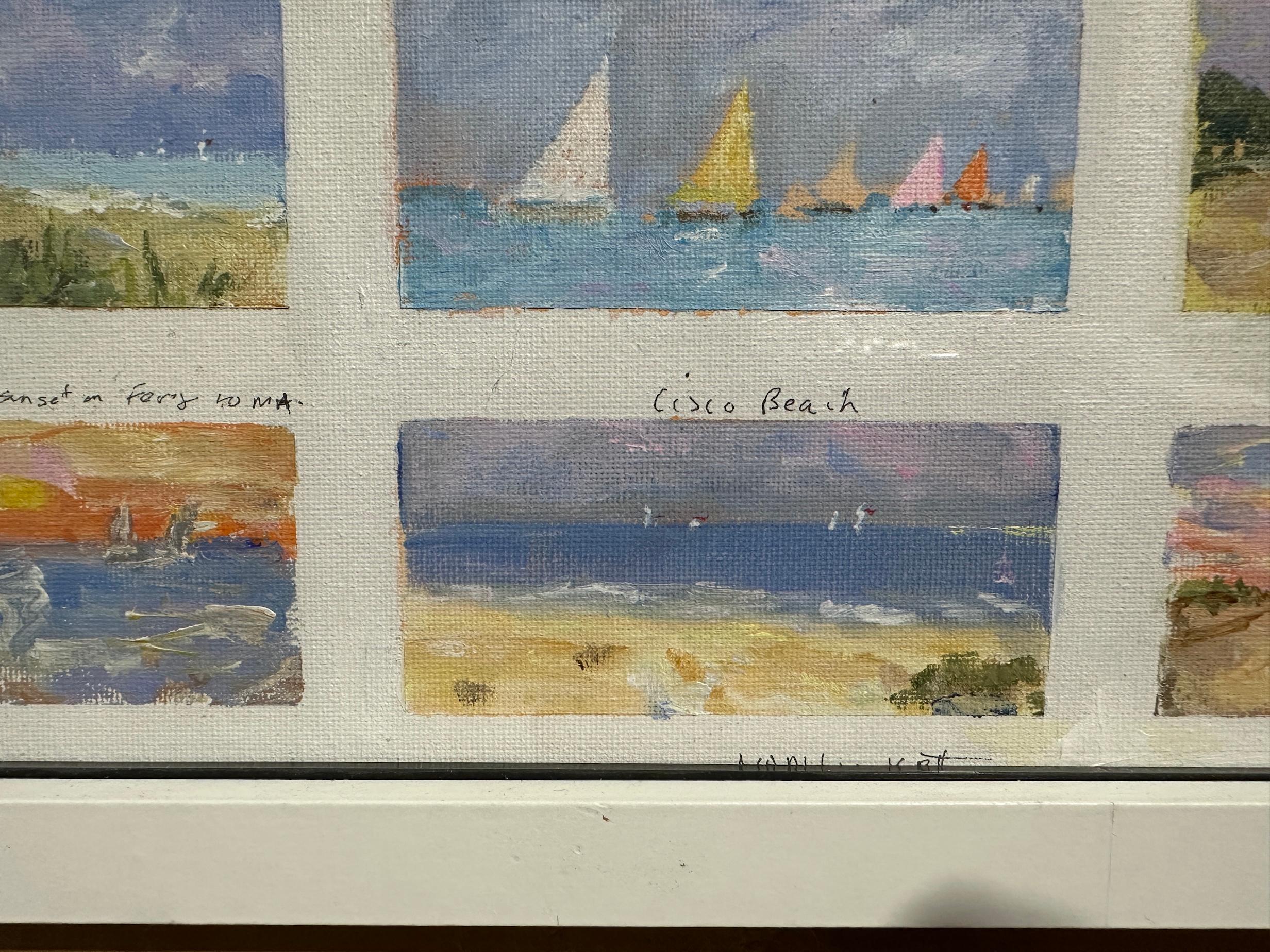 Scènes impressionnistes de navigation de plaisance et de Townes à Nantucket en vente 3