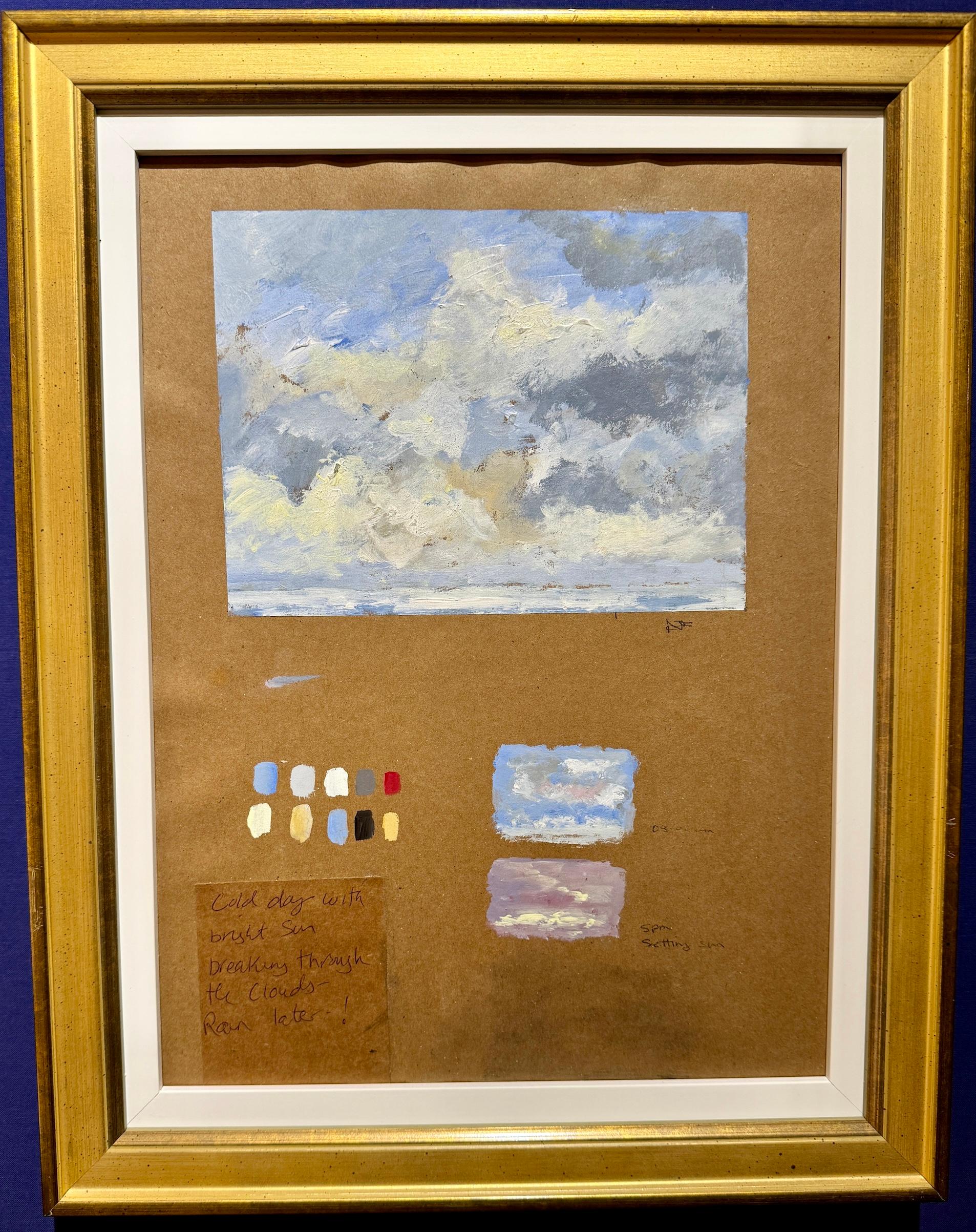Figurative Painting di Charles Bertie Hall - Paesaggio marino impressionista e scena del cielo della costa nel sud dell'Inghilterra