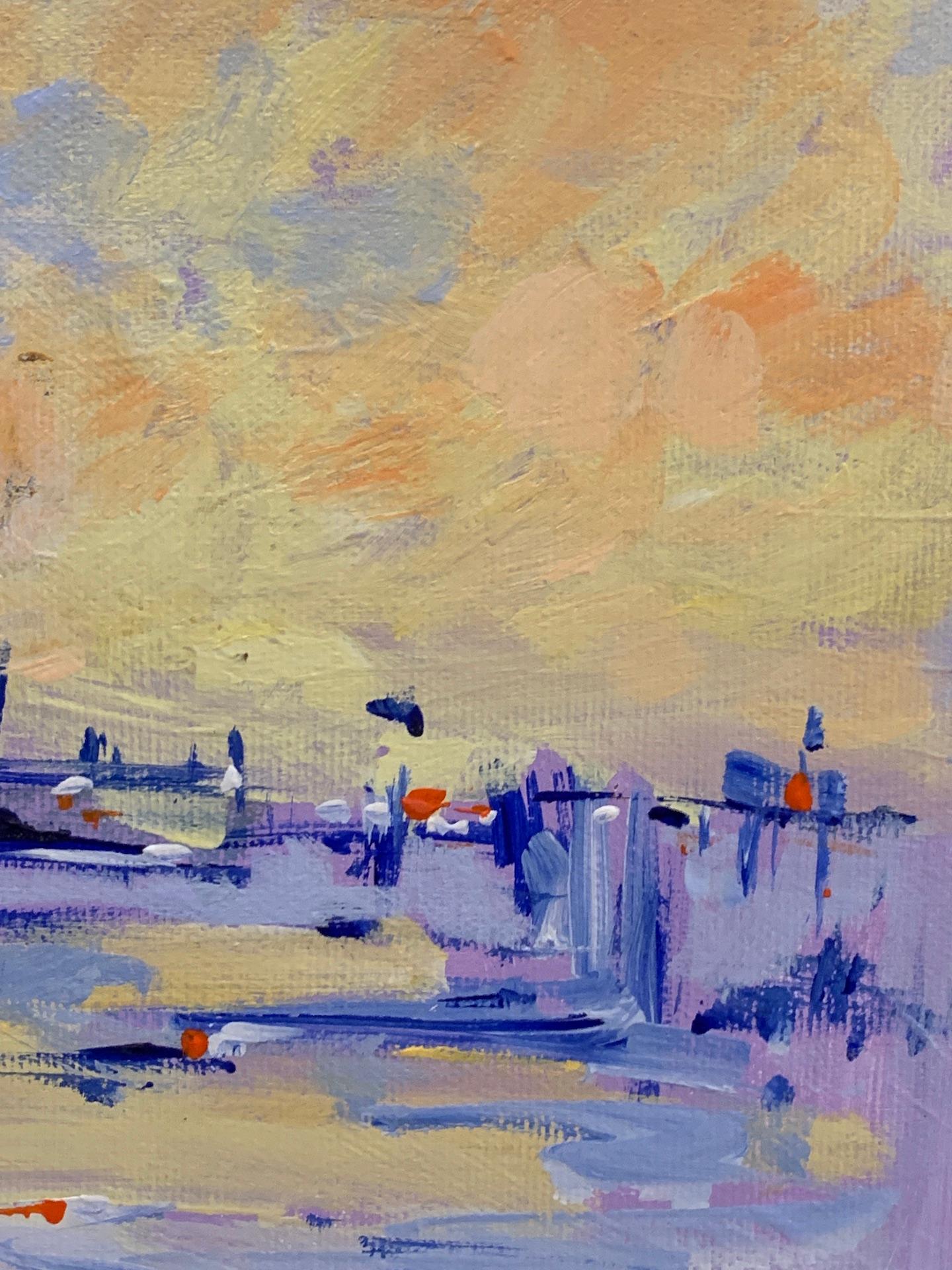 Boceto impresionista de un Amanecer sobre el Gran Canal, Venecia, Italia - Painting Impresionista de Charles Bertie Hall