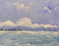 Impressionist sketch of Yachts off the Long Island Sound, near Greenwich CT
