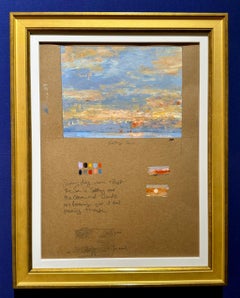 Boceto impresionista, Paisaje marino con el Sol poniéndose en la costa de Connecticut