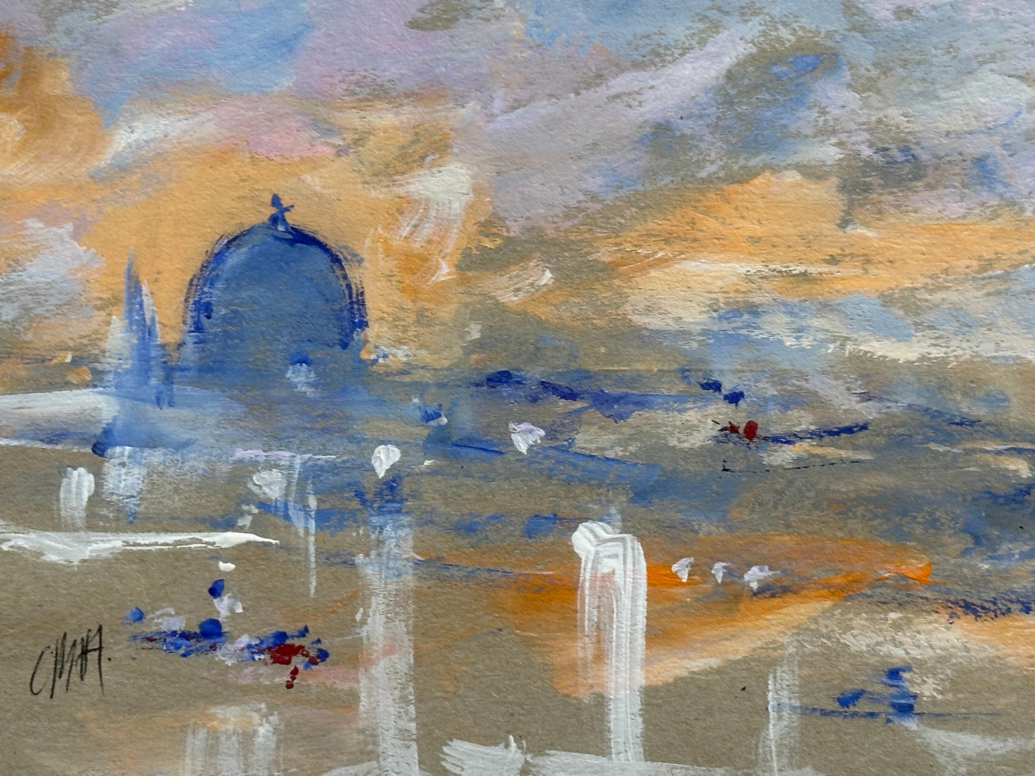 Impressionist view from the Grand Canal Venice - Brown Figurative Painting by Charles Bertie Hall