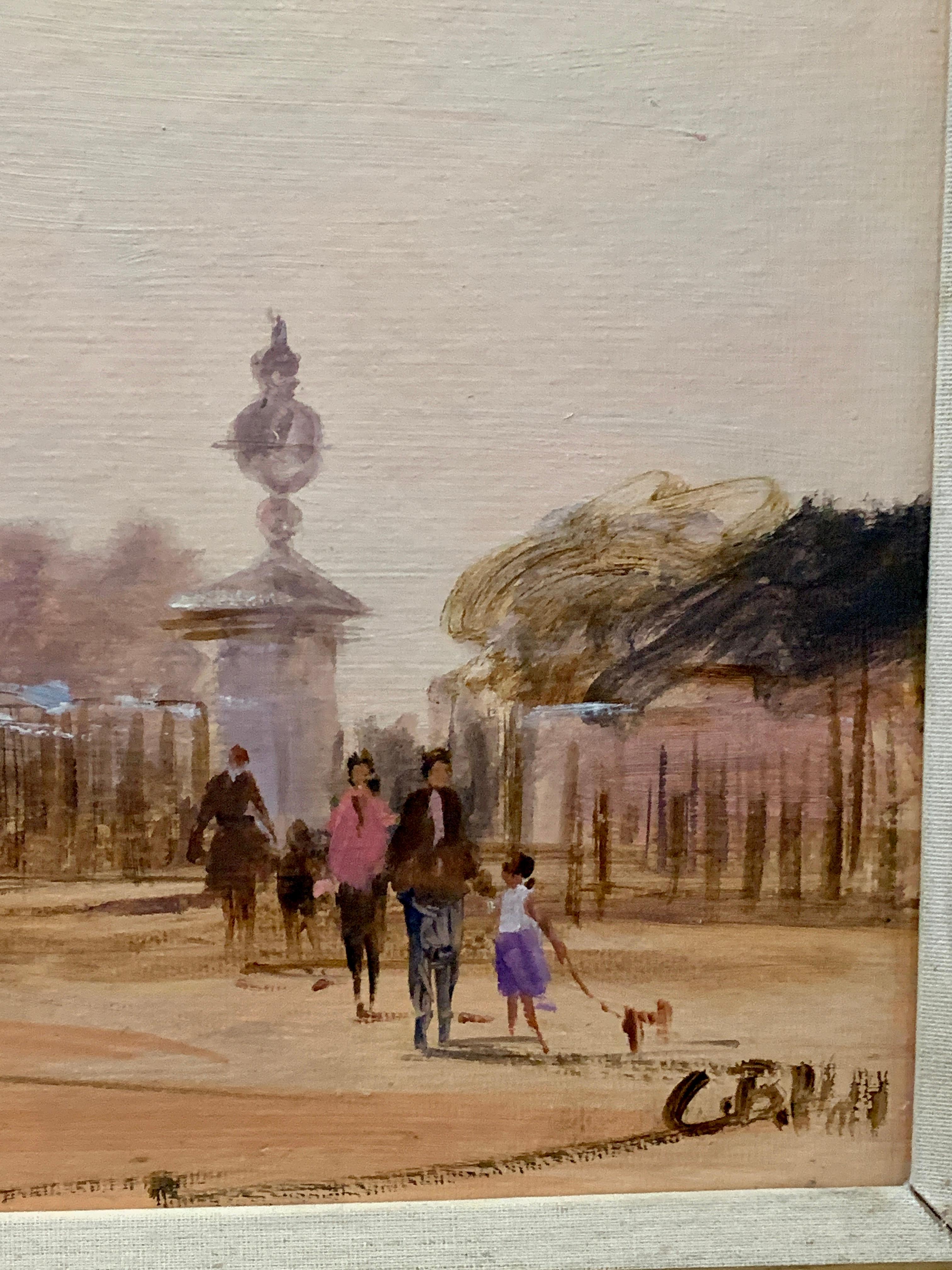 Impressionist view of Buckingham Palace, London with soldiers changing the guard 4