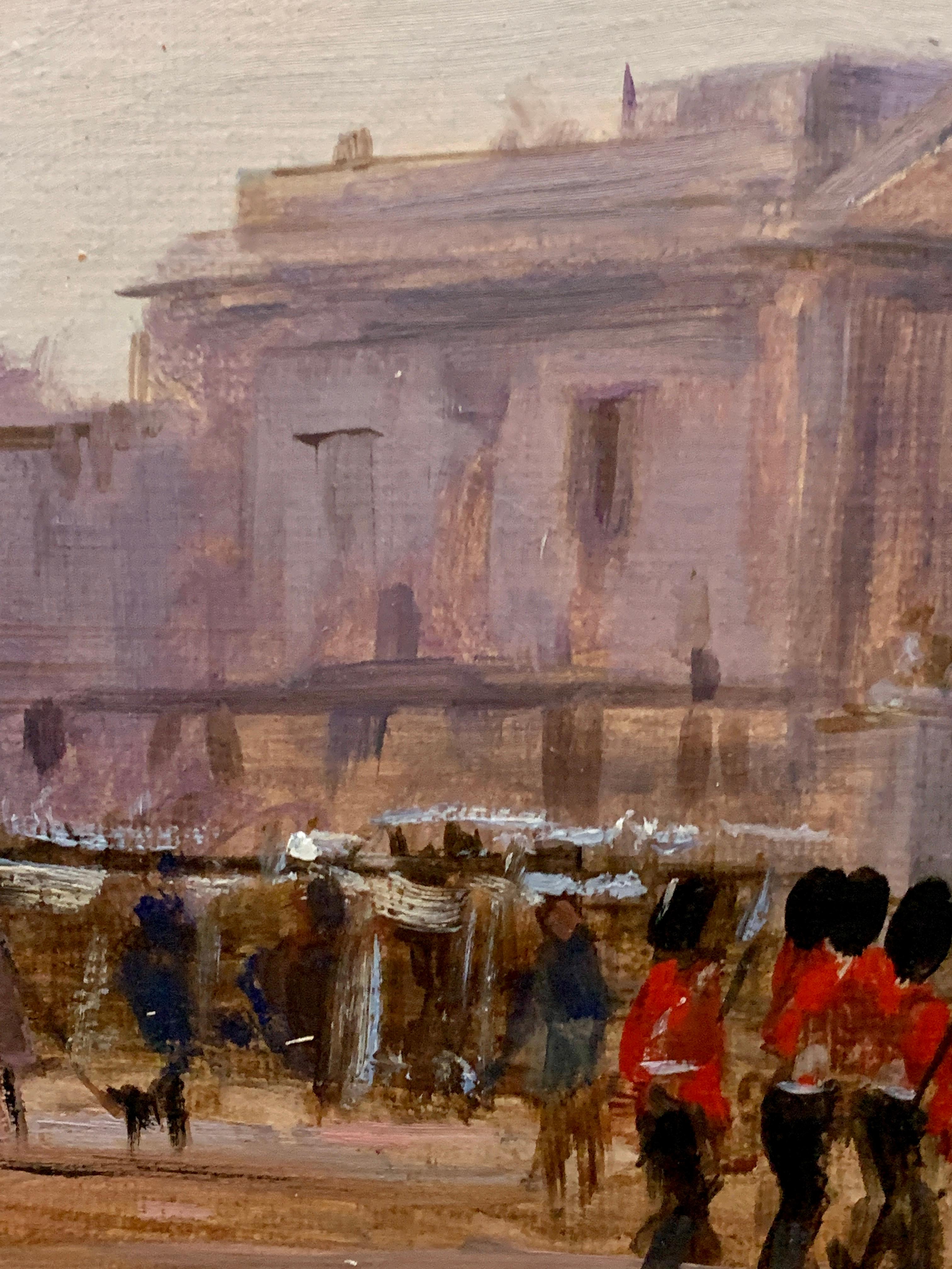 Impressionist view of Buckingham Palace, London with soldiers changing the guard 6