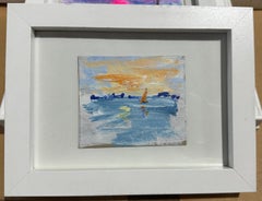 Impressionist view of sail boats on the American coast
