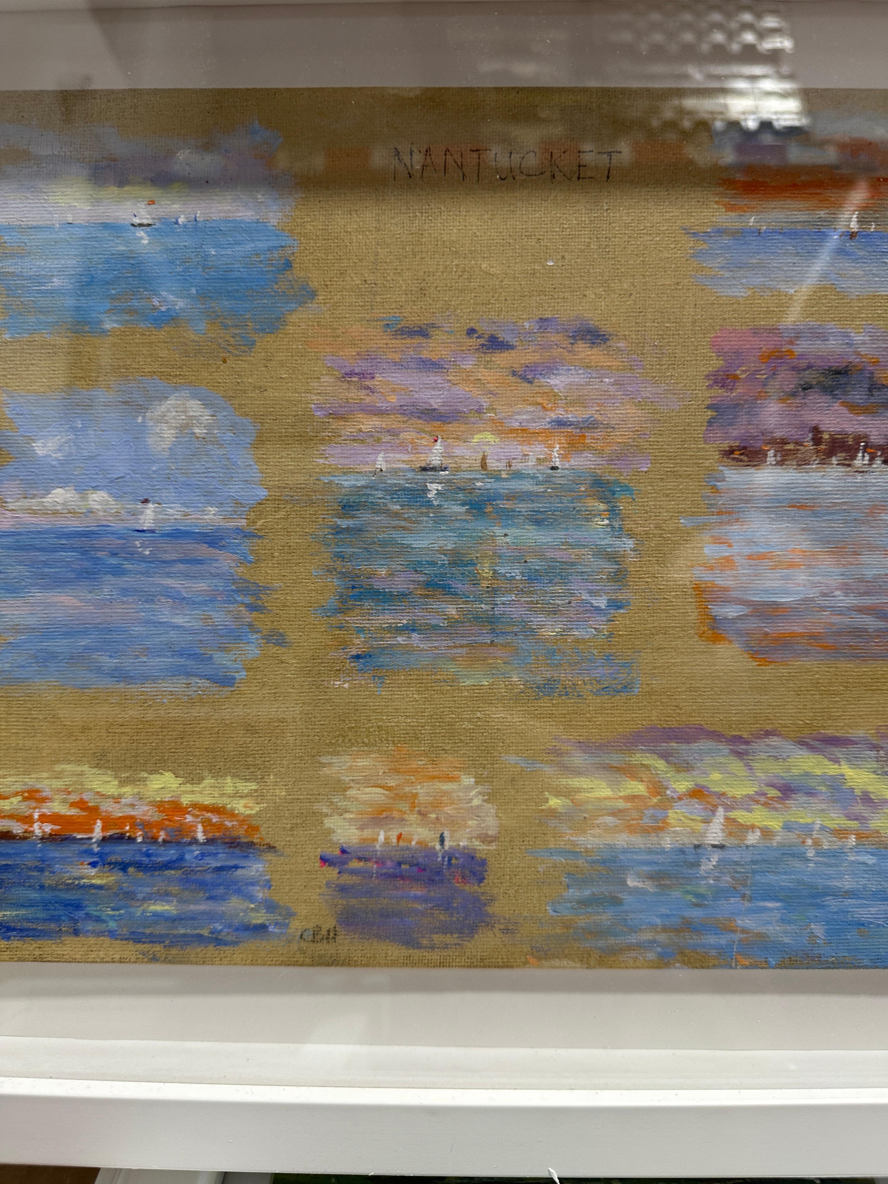 Images multiples, scènes impressionnistes de Nantucket - Impressionnisme Painting par Charles Bertie Hall