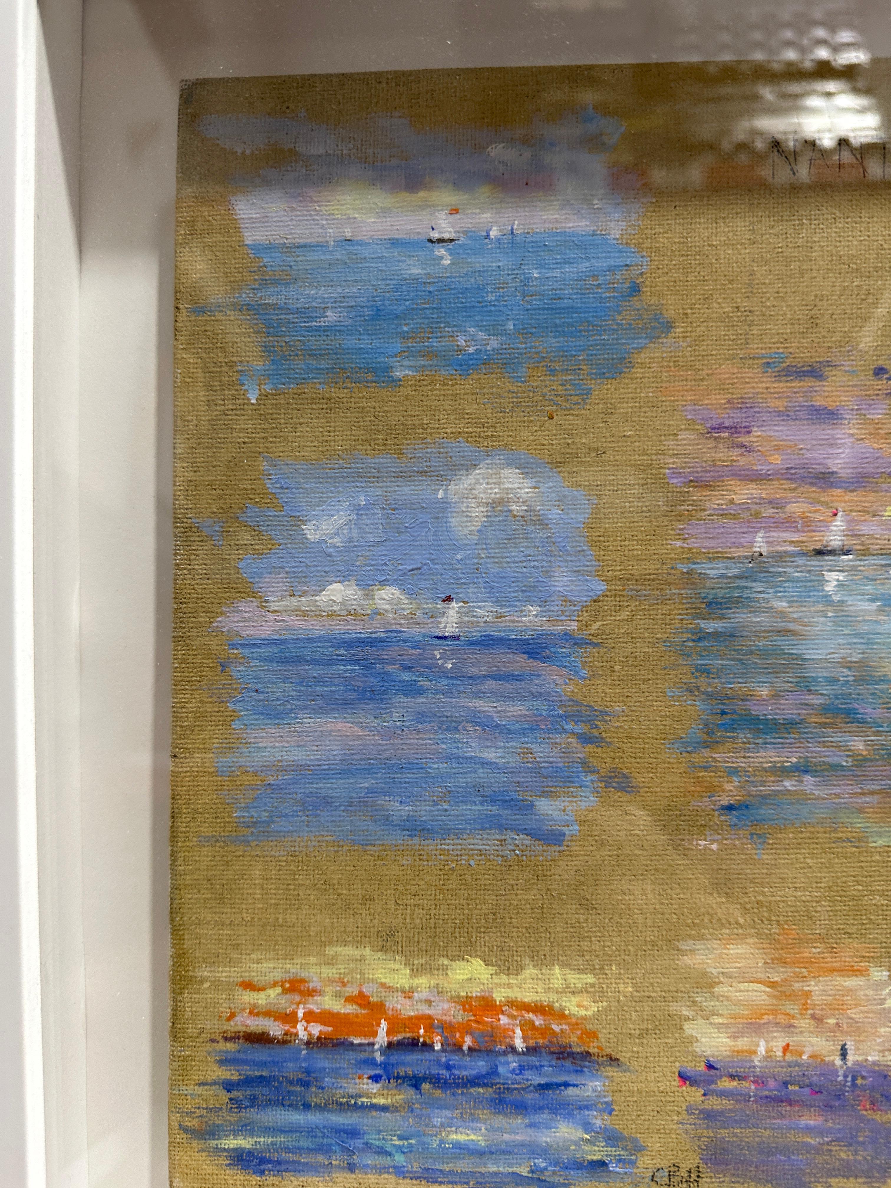 Images multiples, scènes impressionnistes de Nantucket - Gris Landscape Painting par Charles Bertie Hall
