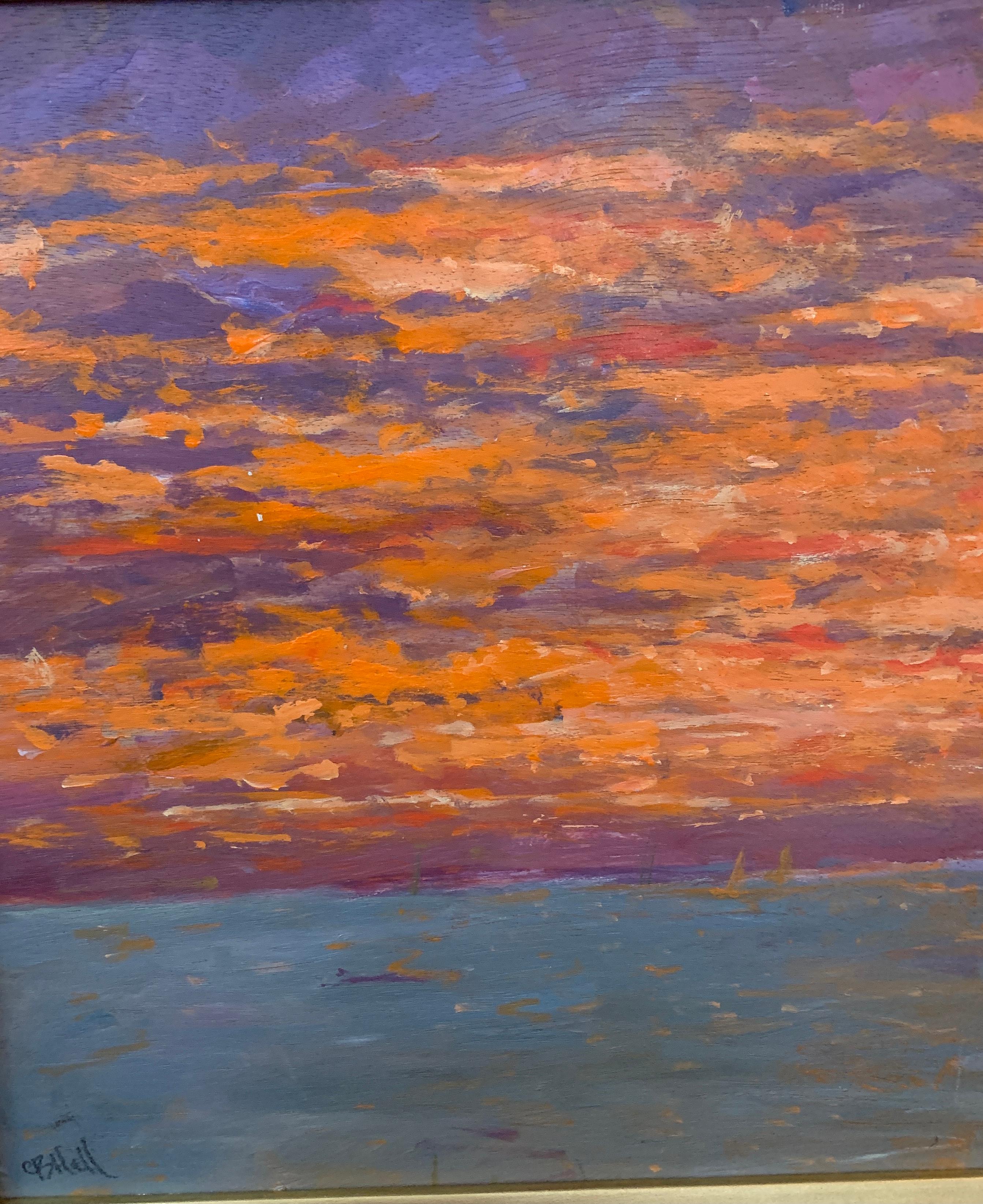 Summer 2019 Sunset in Nantucket with landscape near Madaket, America.

Whilst painted mostly in the UK and America Hall also painted throughout Europe and on occasion would paint Plein Air in France, Austria, and Switzerland. This piece was painted