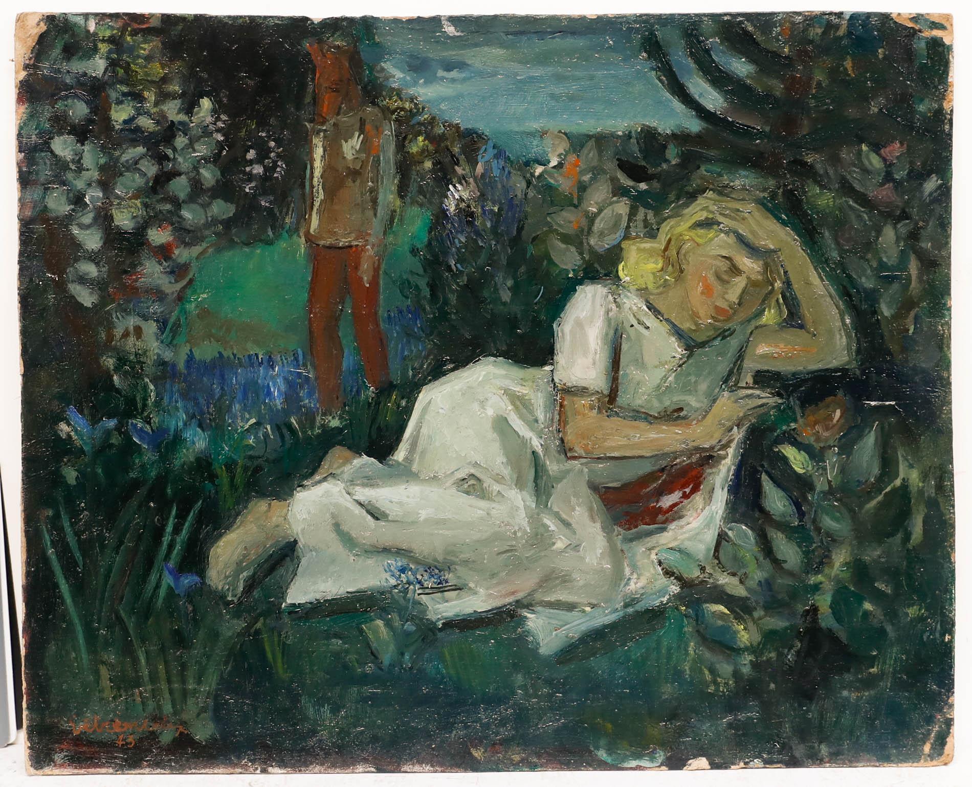 Charles Betremieux (1919-1997) - 1943 Öl, Titania – Painting von  Charles Betremieux