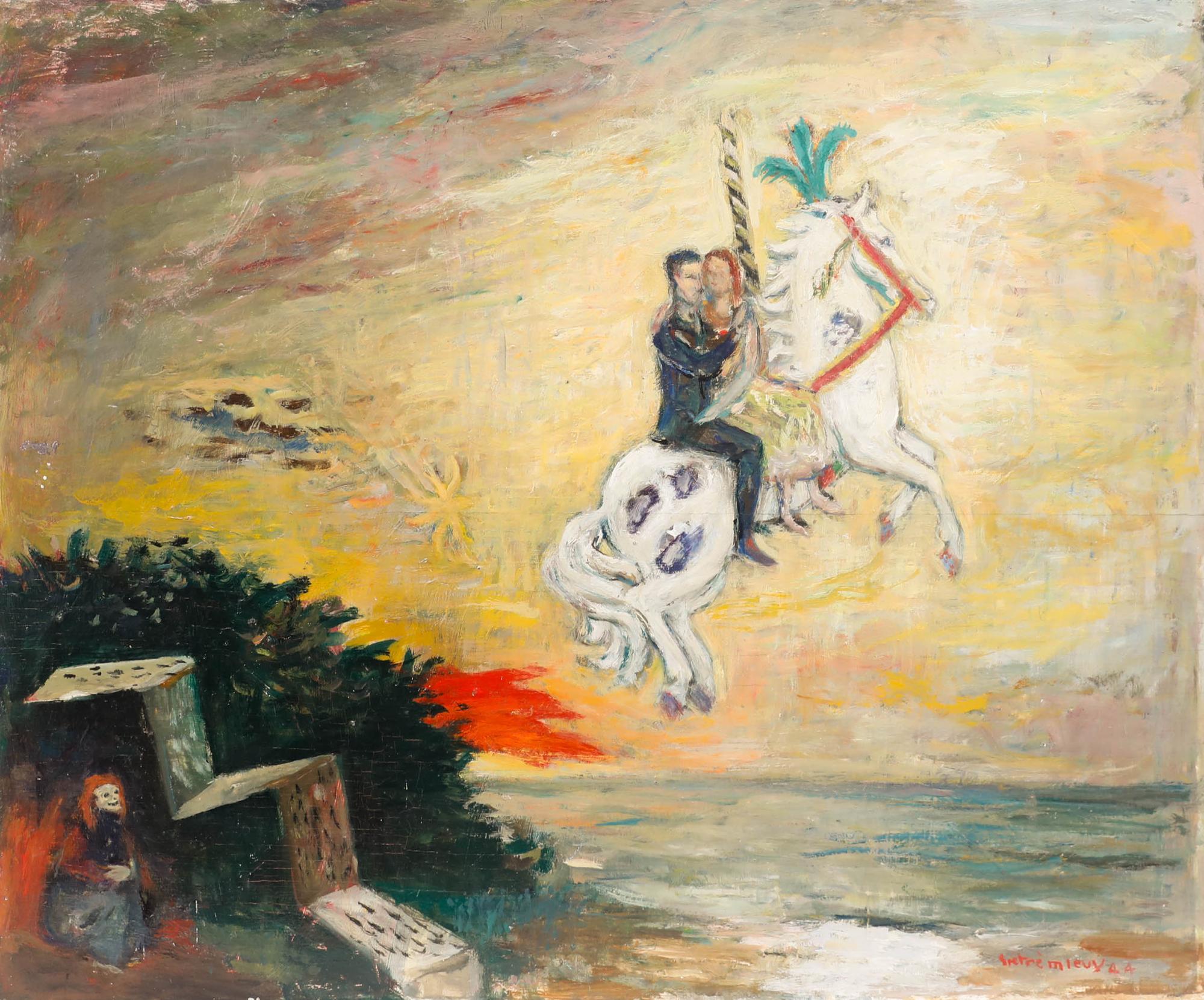 Charles Betremieux (1919-1997) - 1944 Öl, Der Traum – Painting von  Charles Betremieux