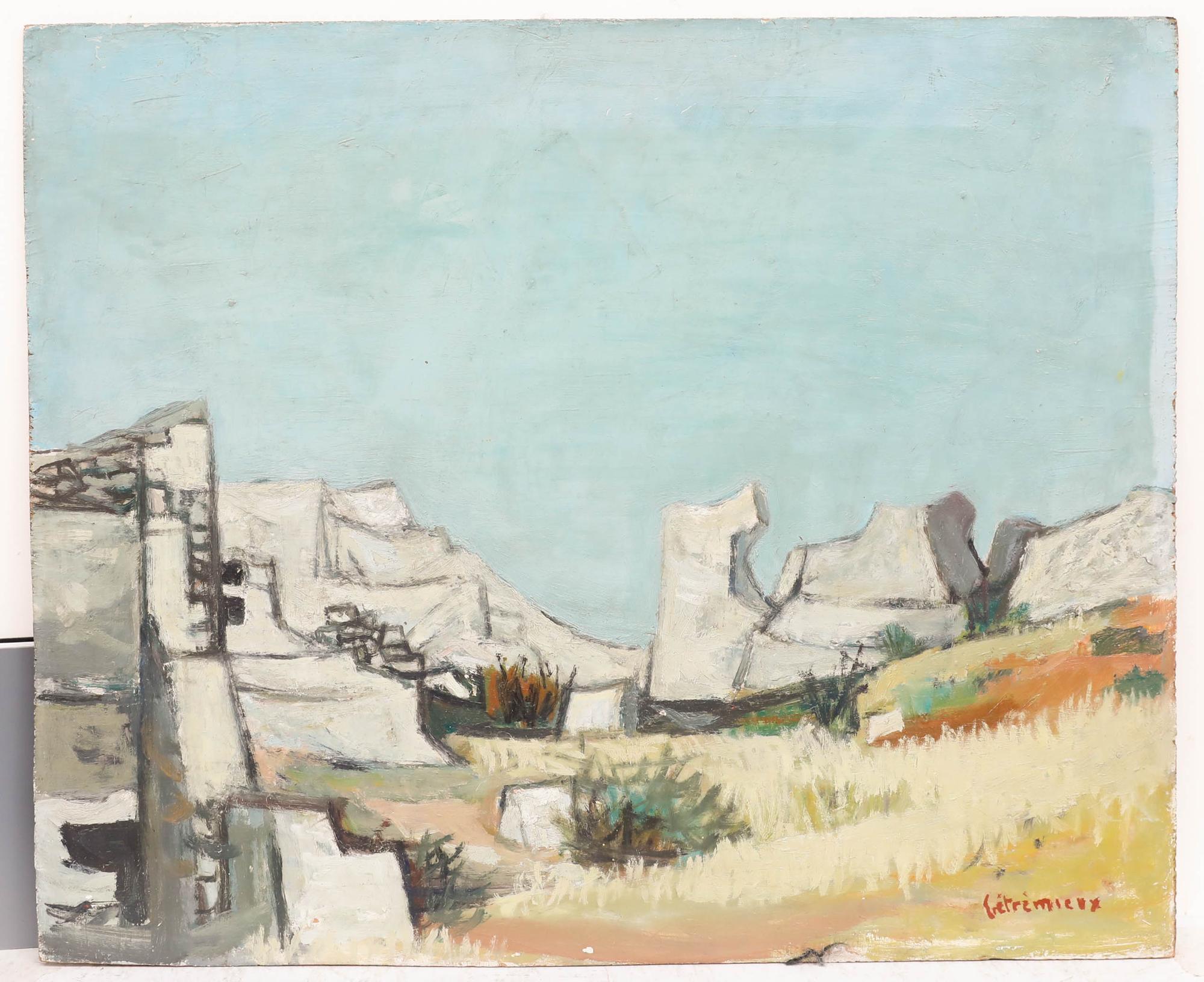 Charles Betremieux (1919-1997) - 1950 Öl, Ruinen am Meer, Ruinen am Meer – Painting von  Charles Betremieux