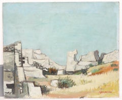 Charles Betremieux (1919-1997) - 1950 Óleo, Ruinas junto al mar