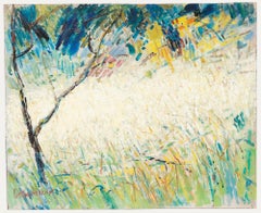 Charles Betremieux (1919-1997) - Olio del 1976, Prato a Nyons