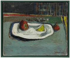 Charles Betremieux (1919-1997) - Huile encadrée du 20e siècle, Assiette de fruits