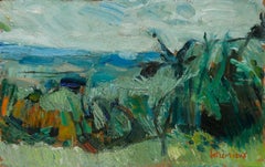 Charles Betremieux (1919-1997) - Huile encadrée du 20e siècle, Arbres sur la colline