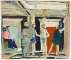 Charles Betremieux (1919-1997) - Mid 20th Century Oil, A Crowd Gathers