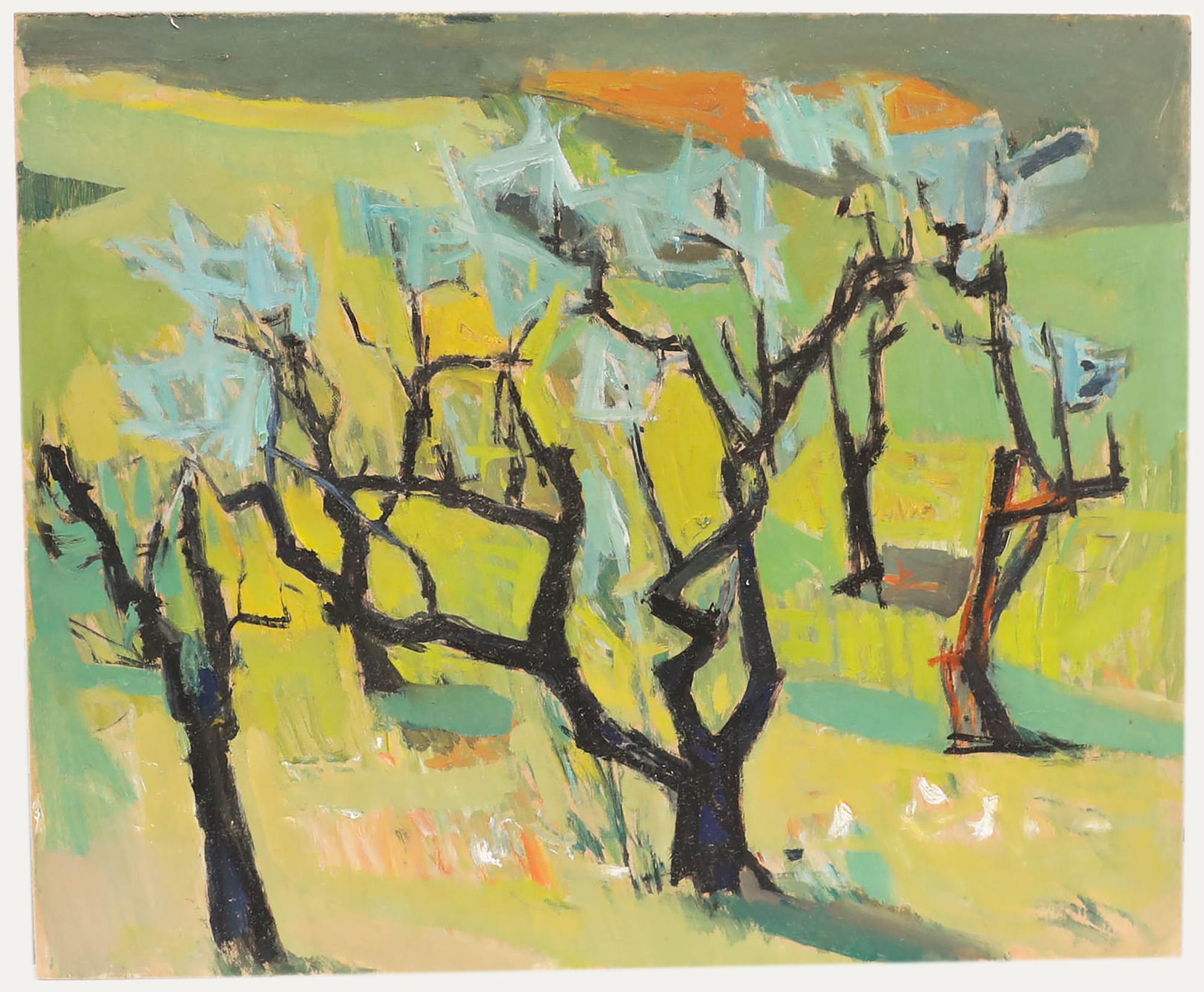 Charles Betremieux (1919-1997) - Ölgemälde, Eine Ansicht der Bäume, Mitte des 20. Jahrhunderts
