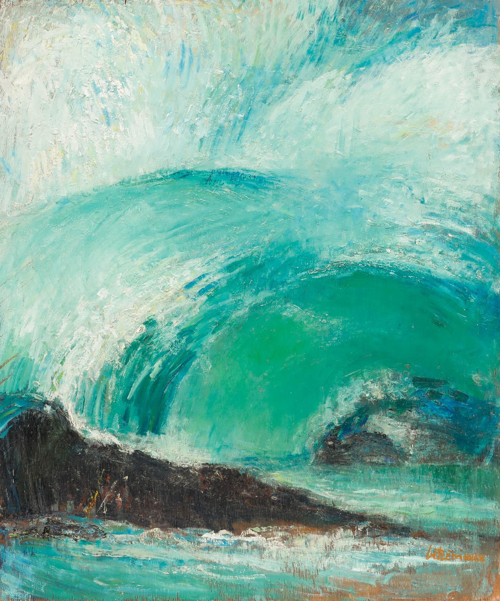 Charles Betremieux (1919-1997) - Ölgemälde, Crashing Wave, Mitte des 20. Jahrhunderts – Painting von  Charles Betremieux