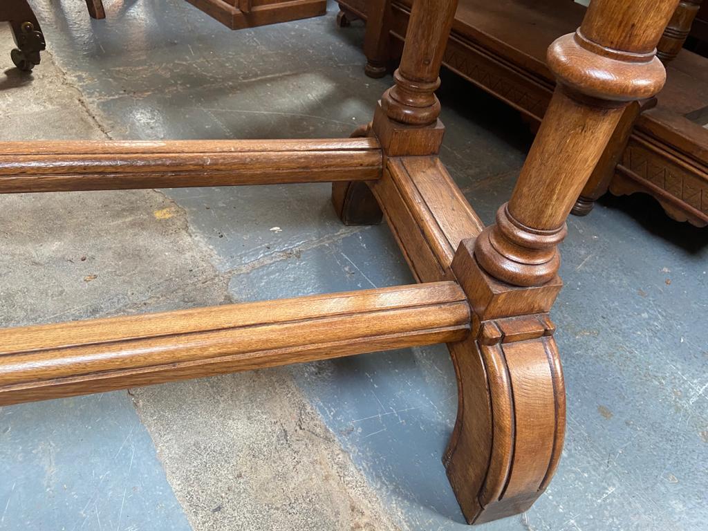 Charles Bevan, Attri. A Gothic Revival Oak Library or Sofa Table with Marble Top For Sale 5