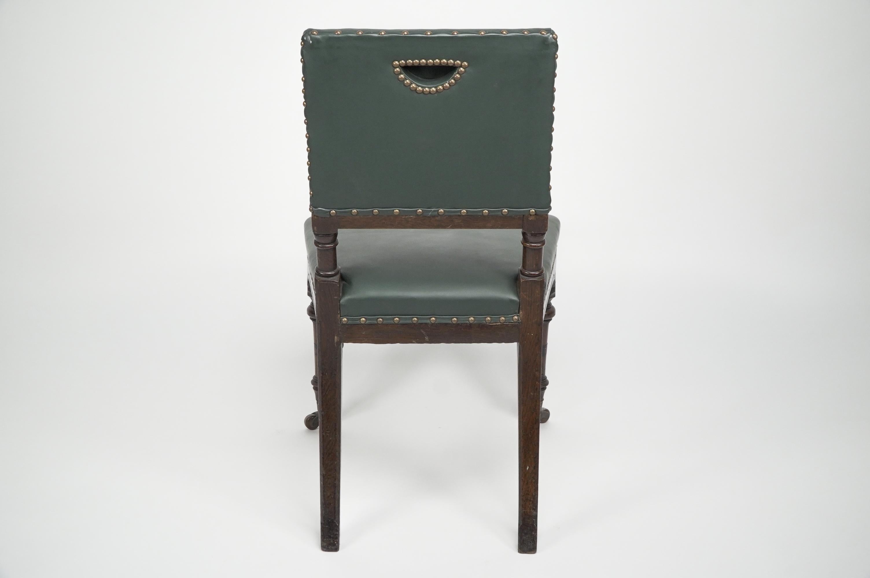 Charles Bevan attributed. A gothic Revival side chair with chamfered edges For Sale 8