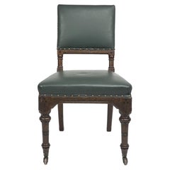 Antique Charles Bevan attributed. A gothic Revival side chair with chamfered edges