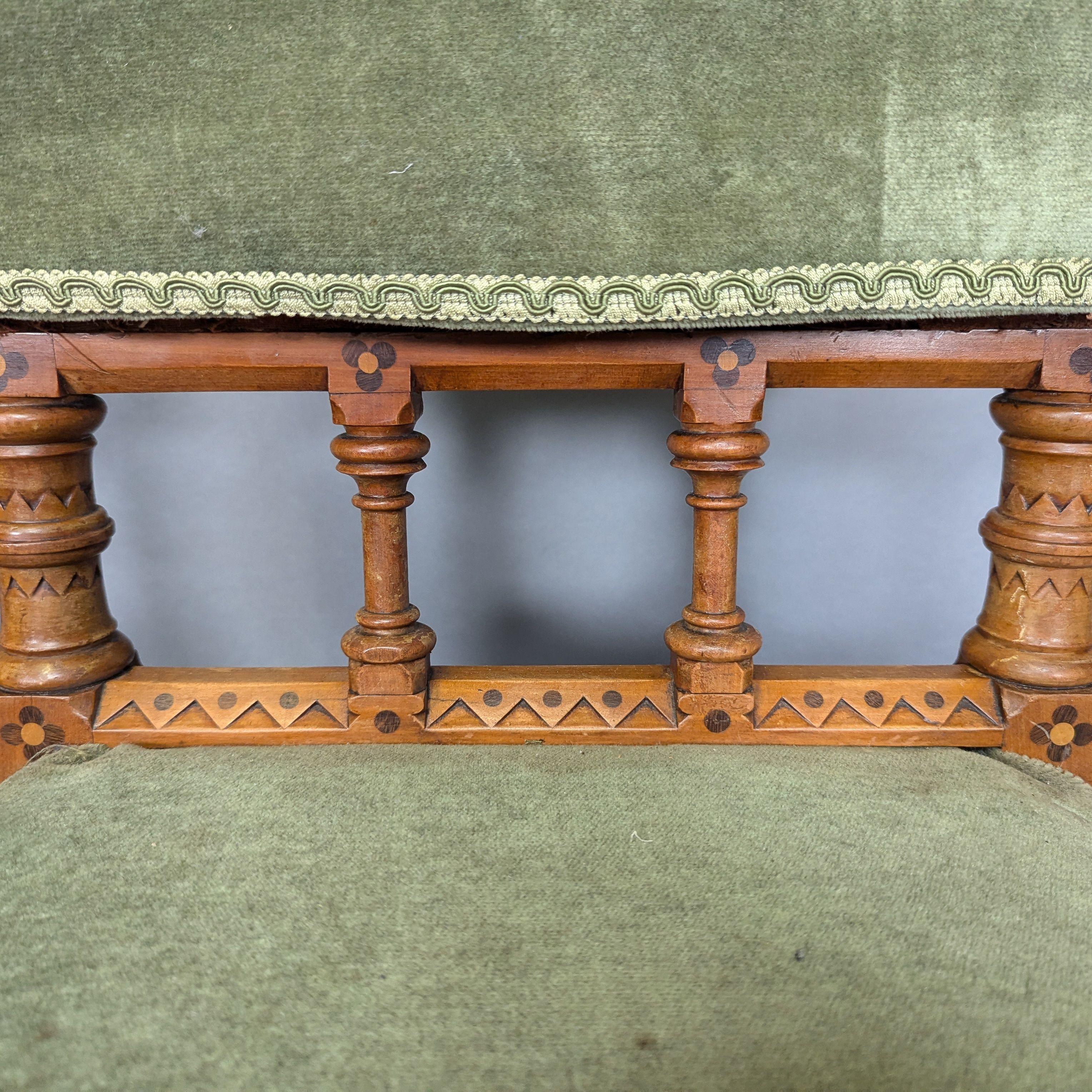 Charles Bevan attributed. A pair of Gothic Revival Oak desk or side chairs For Sale 8