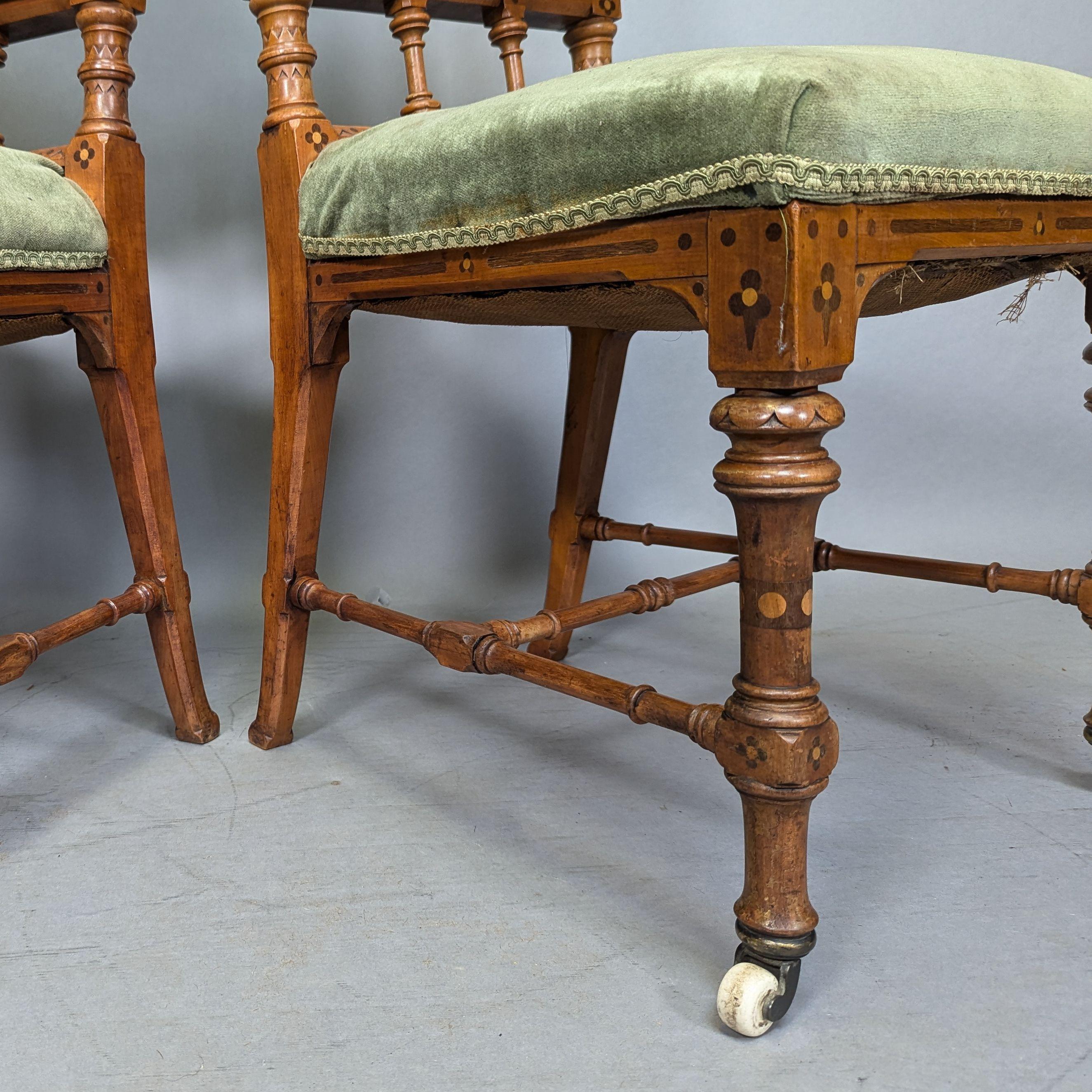 Charles Bevan attributed. A pair of Gothic Revival Oak desk or side chairs For Sale 10