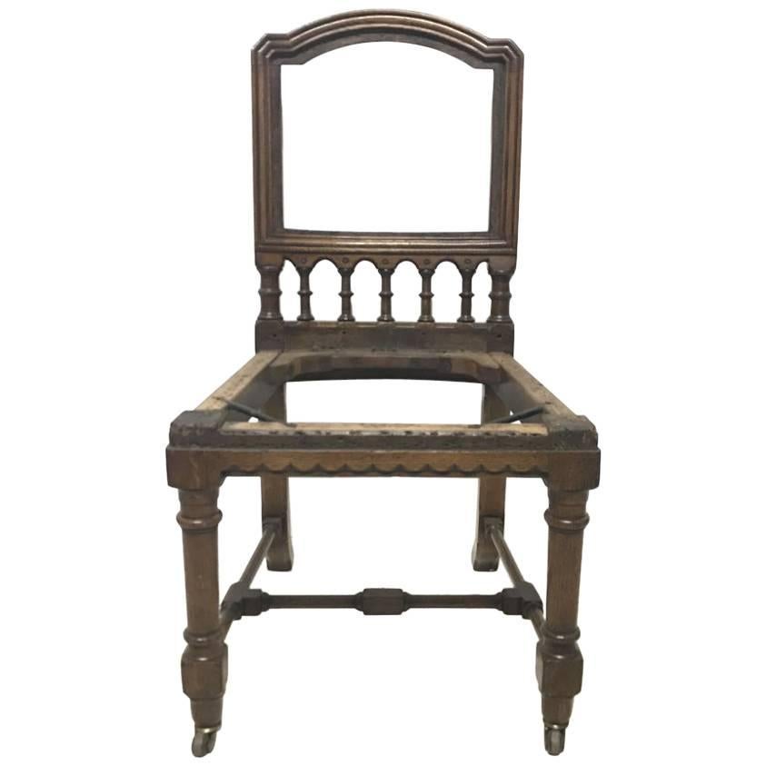 Charles Bevan Attributed, Gothic Revival Oak Desk or Side Chair For Sale