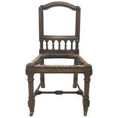 Attribué à Charles Bevan, bureau ou chaise d'appoint en Oak Revive gothique