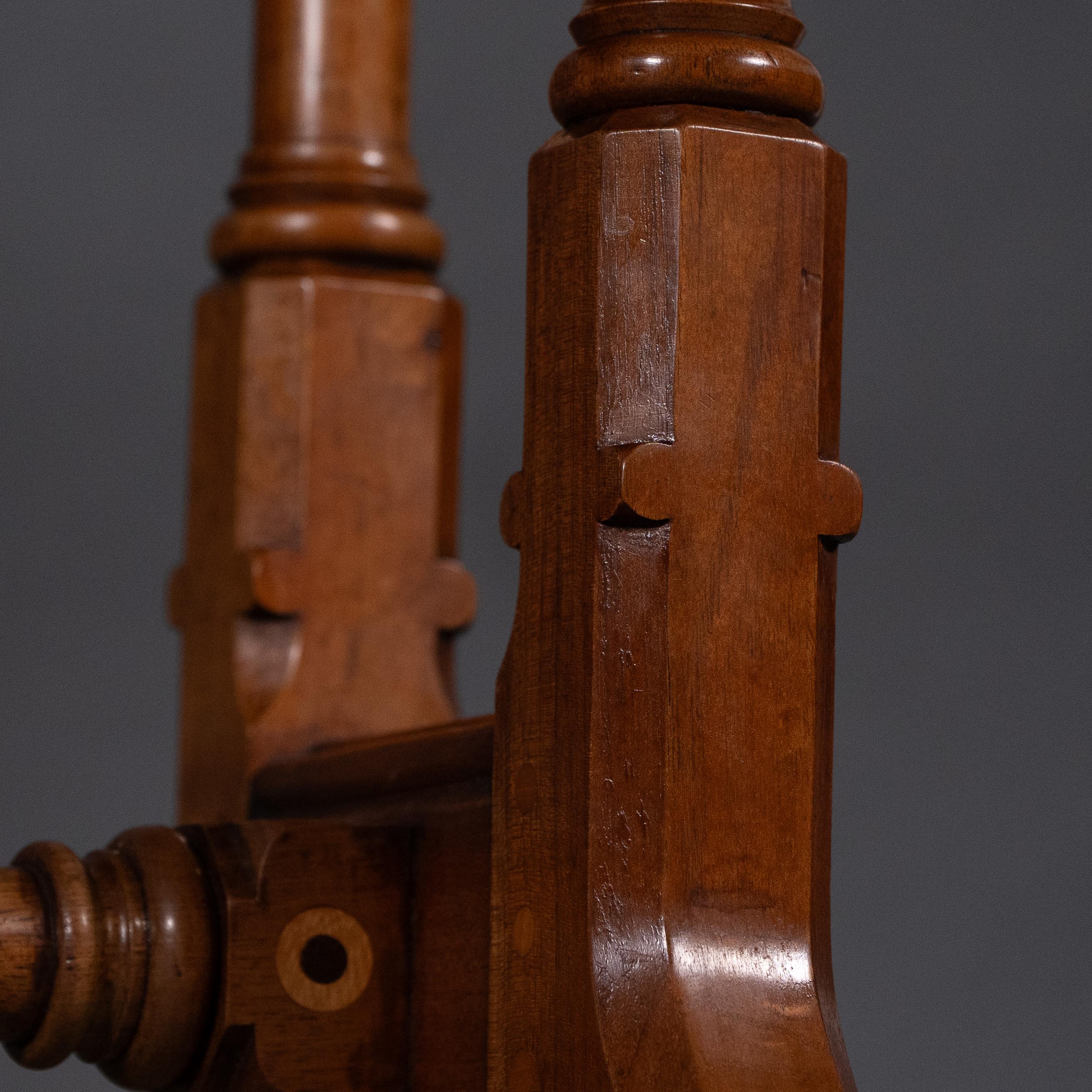 Charles Bevan for Marsh & Jones. A Gothic Revival burr walnut Sutherland table For Sale 11