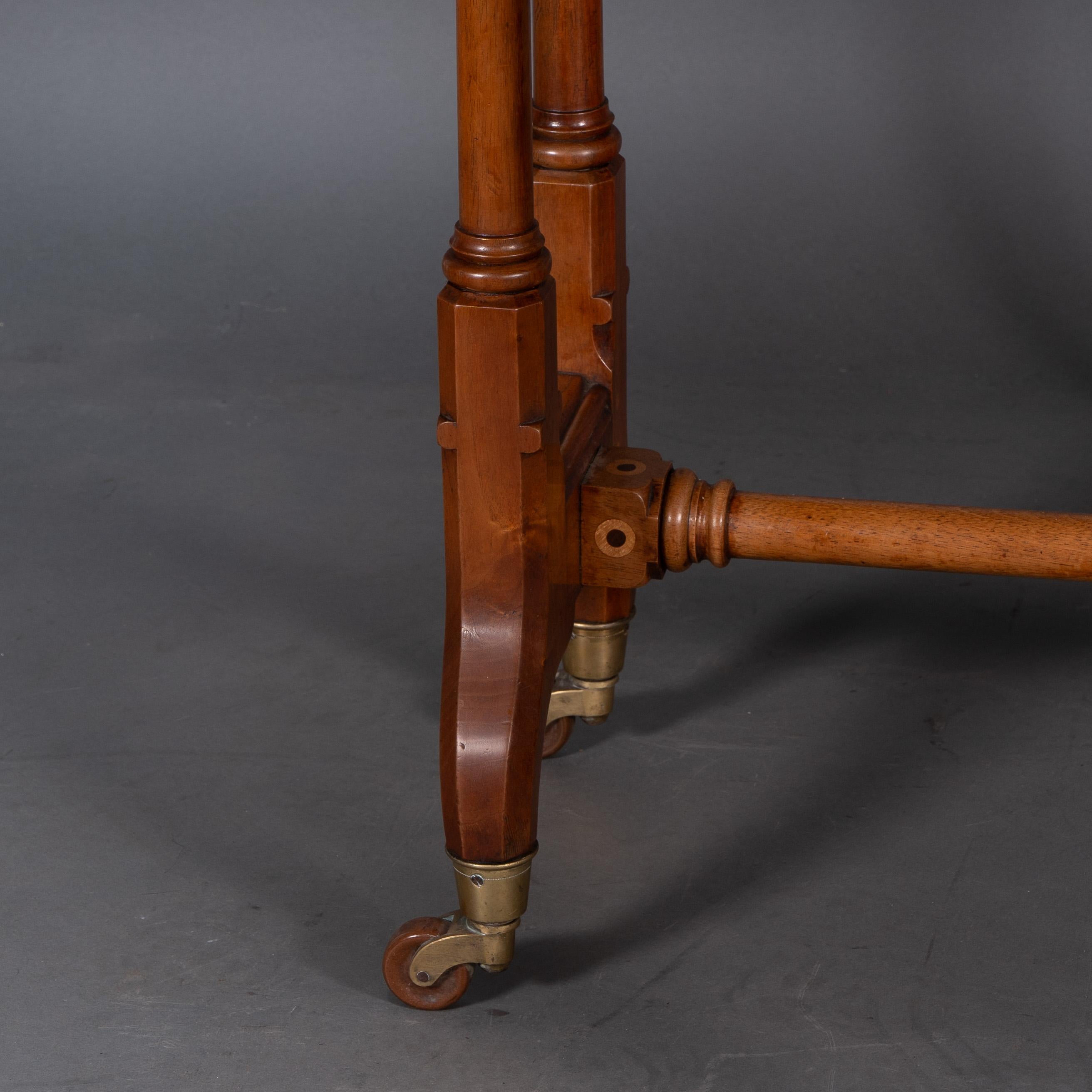 Charles Bevan for Marsh & Jones. A Gothic Revival burr walnut Sutherland table For Sale 13