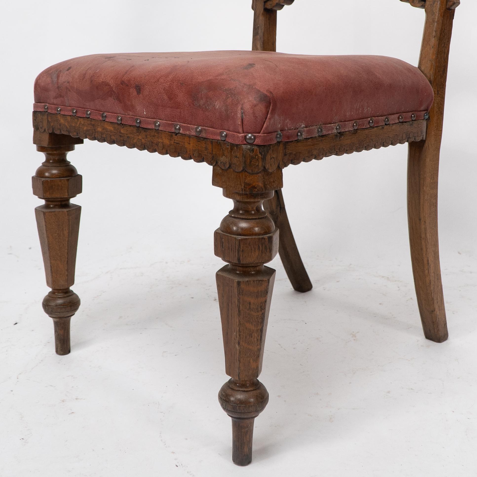 Charles Bevan, Gillows Attr. un set di sei sedie da pranzo Aesthetic Movement in Oak in vendita 7