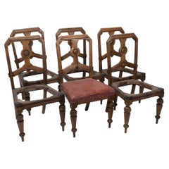 Charles Bevan, Gillows Attr.a Set of six chaises de salle à manger en chêne du mouvement esthétique